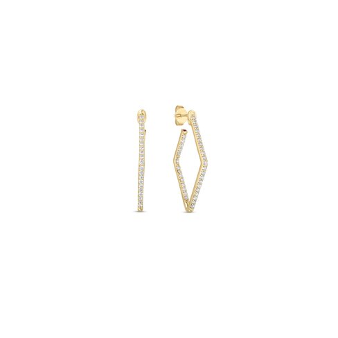 Roberto coin discount diamond huggie earrings